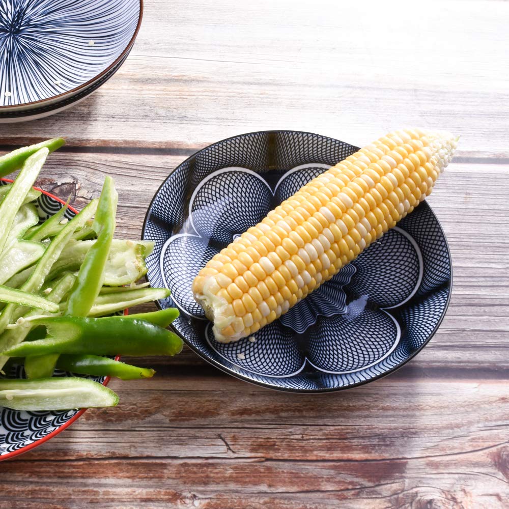 Whitenesser Set Of 4 Dinner Plates, 7 Inch Plates, Ceramic Plates For Dishes, Fried Egg, Snack,Broiler Wing